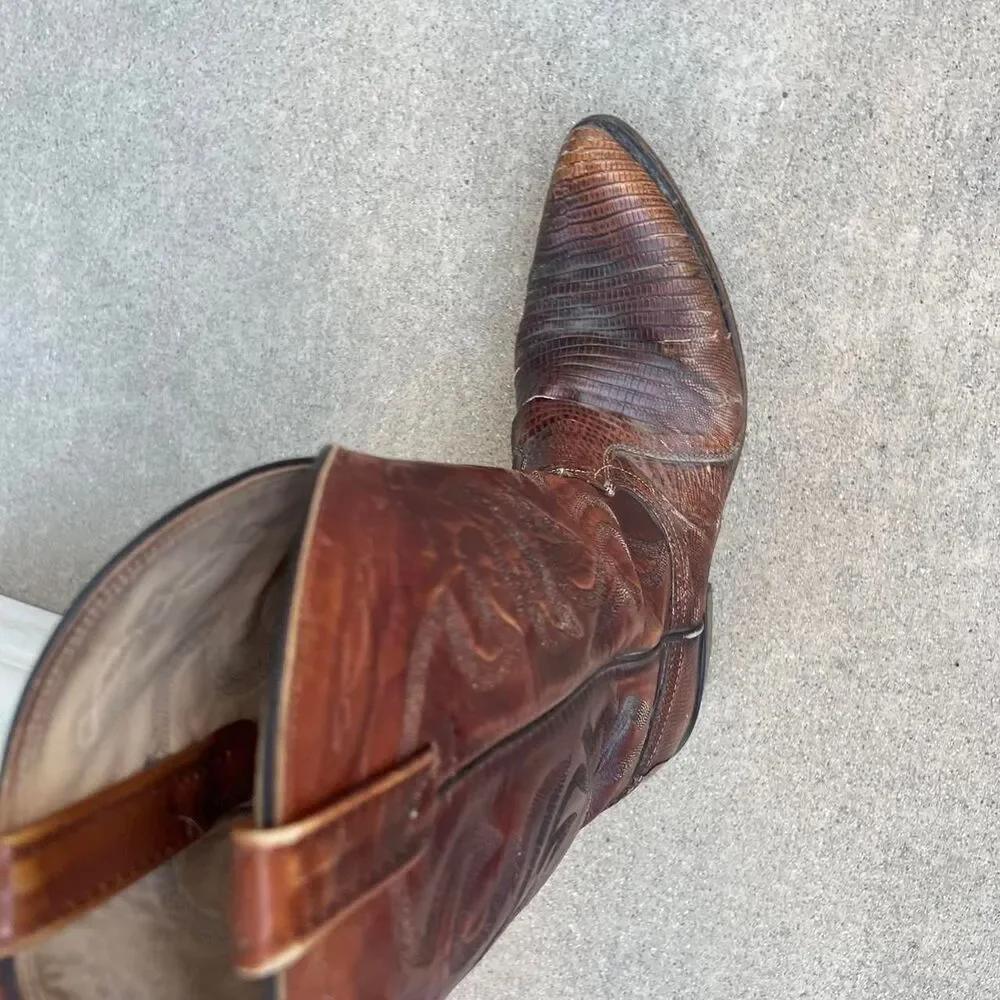 Dan Post Reptile Exotic Boots Brown Mens size 10.5 D western